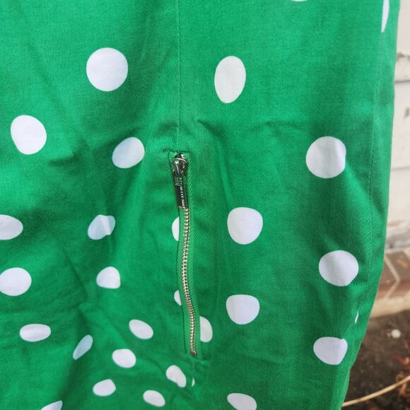 Quintessential ANNE KLEIN - 100 % cotton sz4 fully lined Summer Dress Green - Picture 4 of 6